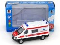 Samochód metalowy policja/ambulans 1:64