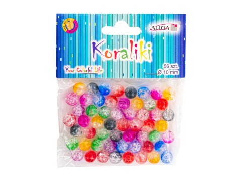 Koraliki plastikowe mix 10mm 56szt.| PJ-0583