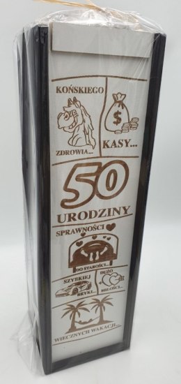 Skrzynka drewniana na alkohol 50 URODZINY