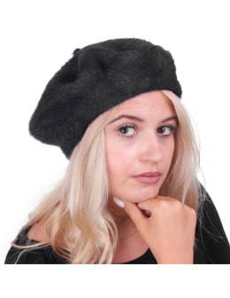 Beret damski alpaka czarny