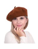 Beret damski w stylu francuskim brązowy