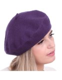 Beret damski w stylu francuskim ciemny fiolet