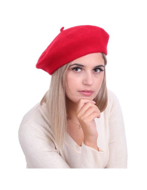 Beret damski w stylu francuskim czerwony Beret damski w stylu francuskim czerwony