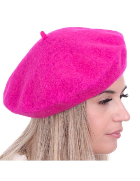 Beret damski w stylu francuskim fuksja Beret damski w stylu francuskim fuksja