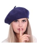 Beret damski w stylu francuskim granatowy