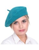 Beret damski w stylu francuskim turkusowy