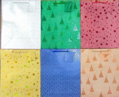 Torebka ozdobna brokat złocona średnia 26x32cm 12szt. | PL-6 Torebka ozdobna brokat złocona średnia 26x32cm 12szt. | PL-6