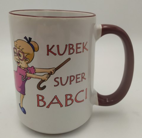 Kubek ceramiczny duży w kartoniku 450ml Babcia..