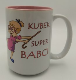 Kubek ceramiczny duży w kartoniku 450ml Babcia w6