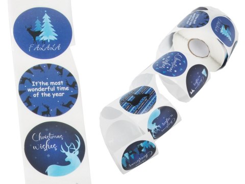 Naklejki ozdobne świąteczne kolorowe na rolce 500 sztuk merry christmas Naklejki ozdobne świąteczne kolorowe na rolce 500 sztuk merry christmas