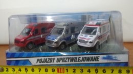 Auto metalowe 3szt. POJAZDY UPRZYWILEJOWANE MINI VAN HKG069