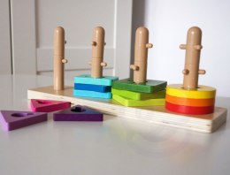 TOOKY TOY Sorter Kształtów z Kolorowymi Blokami Montessori