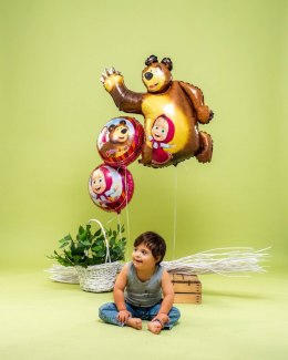 Balon Foliowy Masha i Niedźwiedź - 46 cm Grabo okrągły Grabo