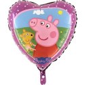 Balon Foliowy Serce Świnka Peppa, 46 cm różowa, Grabo Grabo