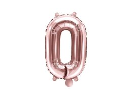 Balon foliowy Cyfra '0', 35cm, różowe złoto Partydeco