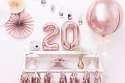 Balon foliowy Cyfra '0', 35cm, różowe złoto Partydeco