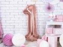 Balon foliowy Cyfra '1', 86cm, różowe złoto Partydeco