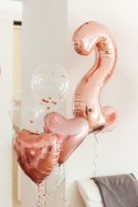 Balon foliowy Cyfra '2', 86cm, różowe złoto Partydeco