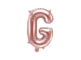 Balon foliowy Litera G, 35cm, Rose Gold różowe złoto Partydeco