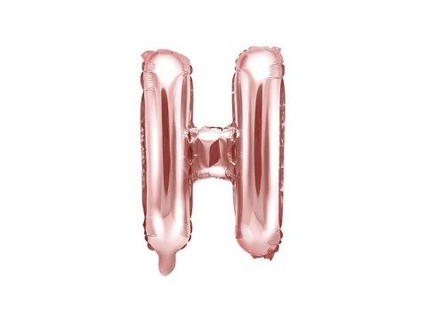 Balon foliowy Litera H, 35cm, Rose Gold różowe złoto Partydeco Balon foliowy Litera H, 35cm, Rose Gold różowe złoto Partydeco