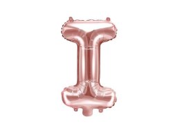 Balon foliowy Litera I, 35cm, Rose Gold różowe złoto Partydeco