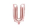Balon foliowy Litera U, 35cm, Rose Gold różowe złoto Partydeco