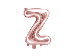 Balon foliowy Litera Z, 35cm, Rose Gold różowe złoto Partydeco