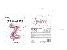 Balon foliowy Litera Z, 35cm, Rose Gold różowe złoto Partydeco