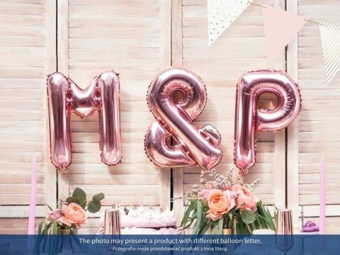 Balon foliowy Litera Z, 35cm, Rose Gold różowe złoto Partydeco Balon foliowy Litera Z, 35cm, Rose Gold różowe złoto Partydeco