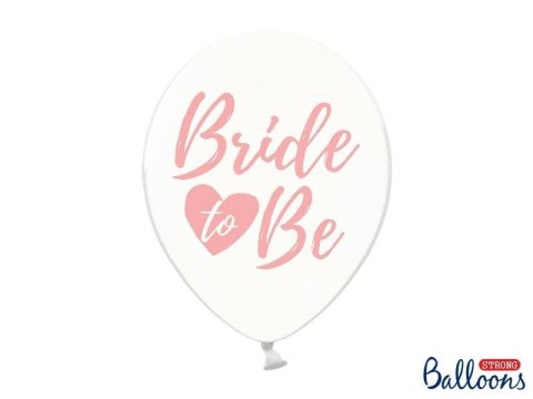 Balony Crystal Clear, Przeźroczyste z napisem Bride to Be 30cm, 6 szt. Partydeco Balony Crystal Clear, Przeźroczyste z napisem Bride to Be 30cm, 6 szt. Partydeco
