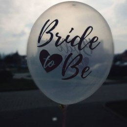 Balony Crystal Clear, Przeźroczyste z napisem Bride to Be 30cm, 6 szt. Partydeco