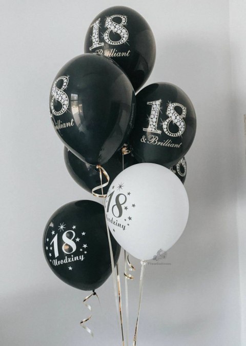 Balony Lateksowe, 18 Urodziny, Pastelowe Czarne, 30cm, 6szt. Partydeco Balony Lateksowe, 18 Urodziny, Pastelowe Czarne, 30cm, 6szt. Partydeco