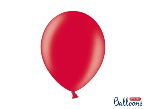 Balony Strong, Metaliczne Czerwone, 30cm, 10 szt. Partydeco