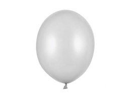 Balony Strong, Metaliczne Srebrne, 30cm, 10 szt. Partydeco