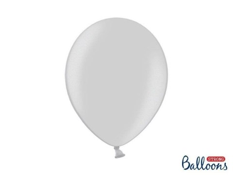 Balony Strong, Metaliczne Srebrne, 30cm, 10 szt. Partydeco Balony Strong, Metaliczne Srebrne, 30cm, 10 szt. Partydeco