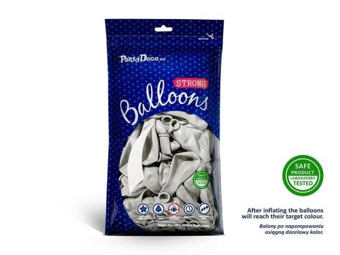 Balony Strong, Metaliczne Srebrne, 30cm, 10 szt. Partydeco Balony Strong, Metaliczne Srebrne, 30cm, 10 szt. Partydeco