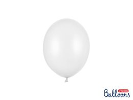 Balony Strong małe Metallic Pure White Białe 12cm, 100 szt. Partydeco