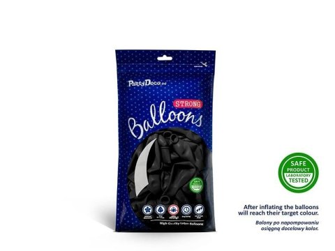Balony lateksowe Strong, Czarne, Pastel Black, 12cm, 100 szt. Partydeco Balony lateksowe Strong, Czarne, Pastel Black, 12cm, 100 szt. Partydeco