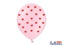 Balony lateksowe w Serca Pastelowy Róż, 30cm, 6 szt. Partydeco