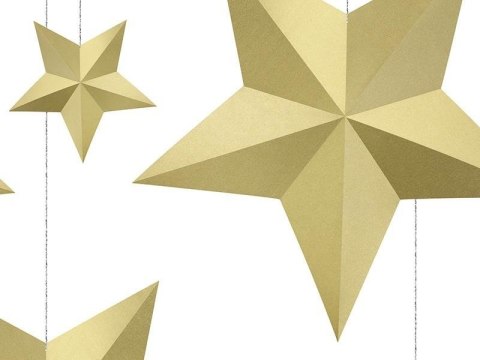 Dekoracja Gwiazdy, Złoty, różne rozmiary, 6 szt. Partydeco Dekoracja Gwiazdy, Złoty, różne rozmiary, 6 szt. Partydeco