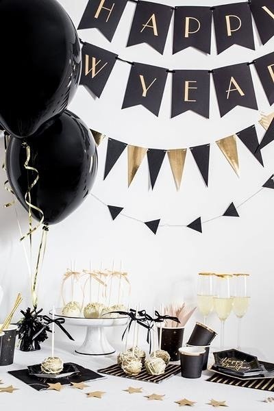 Girlanda Flagi - flagietki czarne i złote mix, 2,15 m Partydeco Girlanda Flagi - flagietki czarne i złote mix, 2,15 m Partydeco
