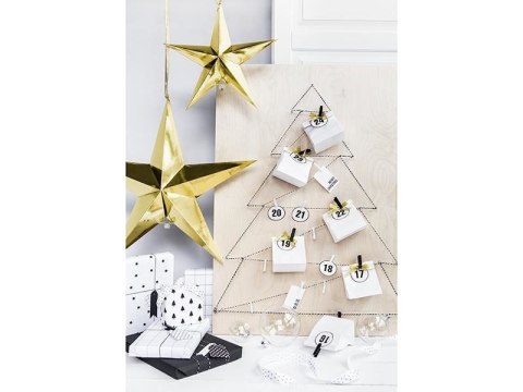 Gwiazda papierowa, 30cm, złoty Partydeco Gwiazda papierowa, 30cm, złoty Partydeco