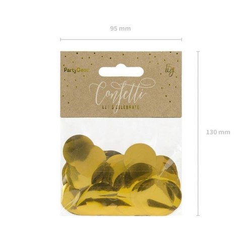 Konfetti Kółka, złoty, 15g Partydeco Konfetti Kółka, złoty, 15g Partydeco
