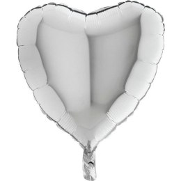 Balon Foliowy - Srebrne Serce 46 cm Grabo, pakowane Grabo