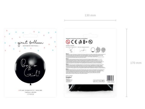 Balon Gigant Gender Reveal - Dziewczynka, 1m Partydeco Balon Gigant Gender Reveal - Dziewczynka, 1m Partydeco