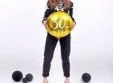 Balon foliowy 30th Birthday, złoty, średnica 45cm Partydeco