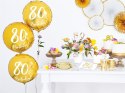 Balon foliowy 80th Birthday, złoty, średnica 45cm Partydeco