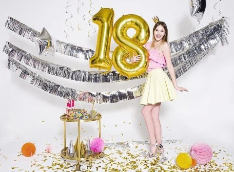 Balon foliowy Cyfra 8, 86cm, złoty Partydeco Balon foliowy Cyfra 8, 86cm, złoty Partydeco