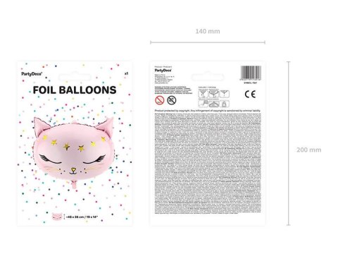 Balon foliowy Kotek, różowy, 48 x 36 cm Partydeco Balon foliowy Kotek, różowy, 48 x 36 cm Partydeco