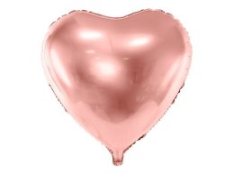 Balon foliowy Serce Rose Gold, 45cm, różowe złoto Partydeco